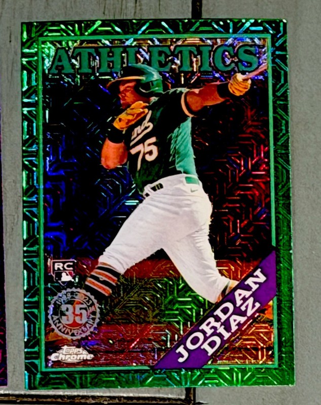 JORDAN DIAZ 2023 Topps Series Chrome Green Mojo /99 RC #2T88C-37 ATHLETICS