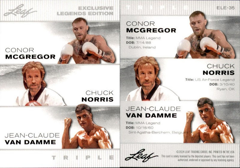 2024 Leaf EXCLUSIVE LEGEND MCGREGOR / NORRIS / VAN DAMME #ELE-35