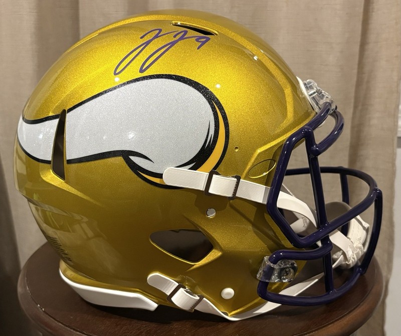 JJ McCarthy Signed Full Size FS Flash AUTHENTIC Chrome Helmet BAS Beckett