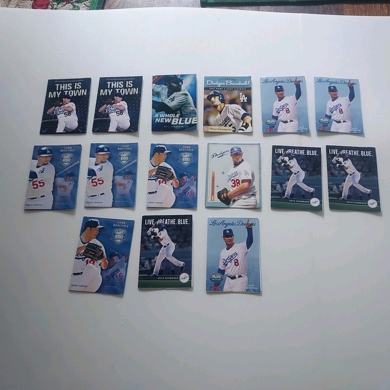 Los Angeles Dodgers Baseball Pocket Schedules Misc Lot of 15- 2006-14 Mattingly