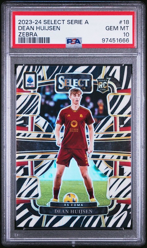 2023-24 Select Serie A #18 Dean Huijsen – Zebra /20 RC PSA 10 (pop 1)