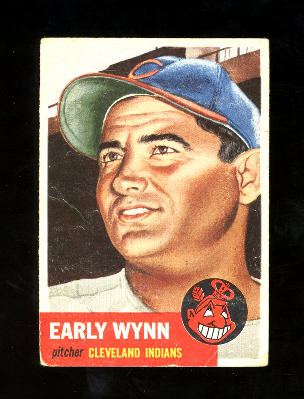 Early Wynn HOF (Indians) 1953 Topps #61 SP (Low-Grade) Creases/Soft Corners
