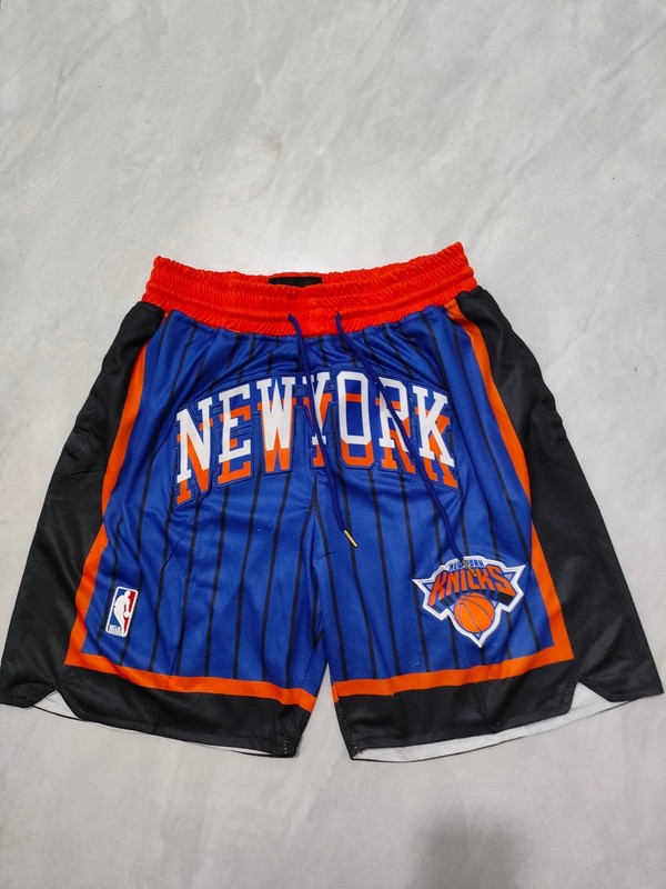 2026 New York Knicks Men Blue Pockets stitched Shorts Size US
