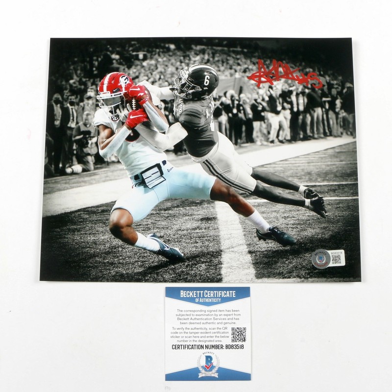 Adonai Mitchell Signed 8×10 photo edit “The Catch” Georgia Bulldogs