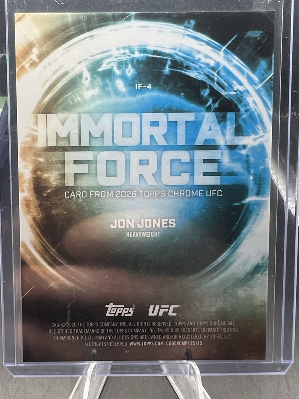 2026 Topps Chrome UFC Jon Jones Immortal Force SSP Case Hit gallery