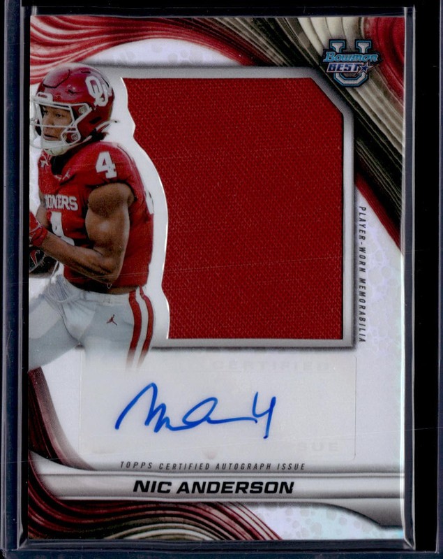 2024 Bowman University Best #PJA-NA Nic Anderson Prospect Jumbo Relic Autographs