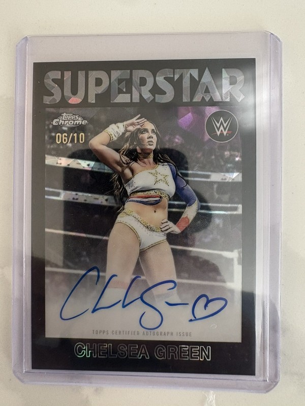 2026 Topps Chrome WWE Chelsea Green Black 6/10 1986 Auto SSP #86T-CG
