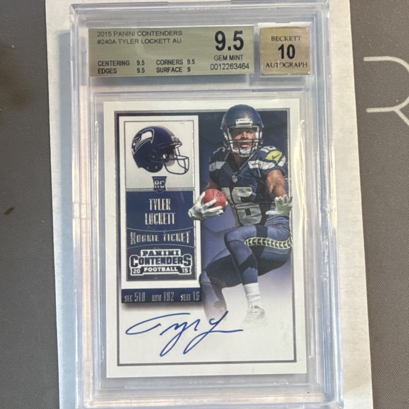 Panini Contenders Tyler Lockett Rookie Ticket Autograph #240A BGS 9.5 Football