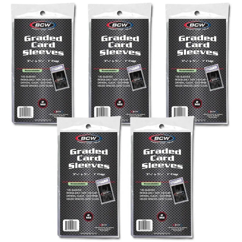 BCW Graded Card Sleeves – 500CT [Team Bag]