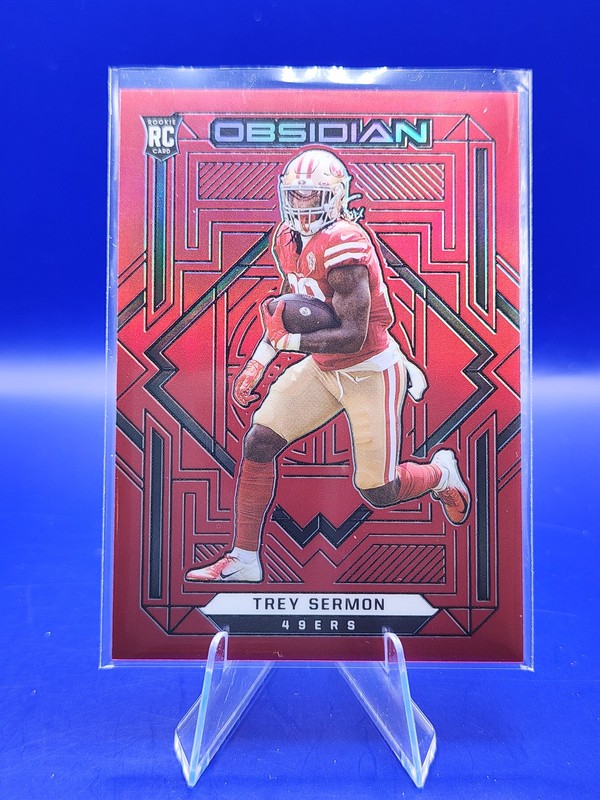 Trey Sermon 2021 Panini Obsidian #129 Electric Etch Red Flood /26 Rookie