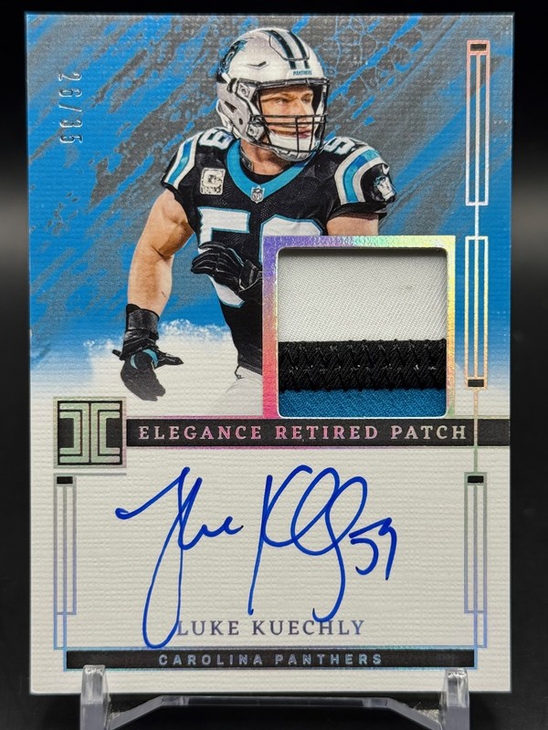 2024 Panini Impeccable Elegance Retired Patch Auto Luke Kuechly Blue /35