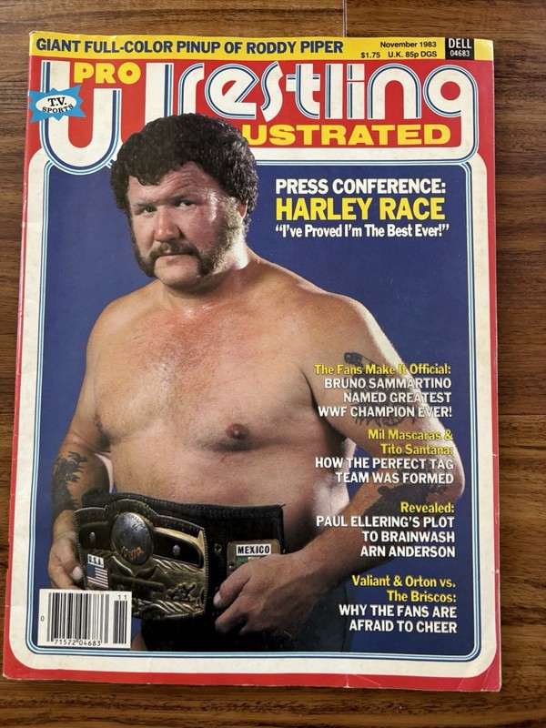 Pro Wrestling Illustrated November 1983 W/ Poster Harley Race Roddy Piper