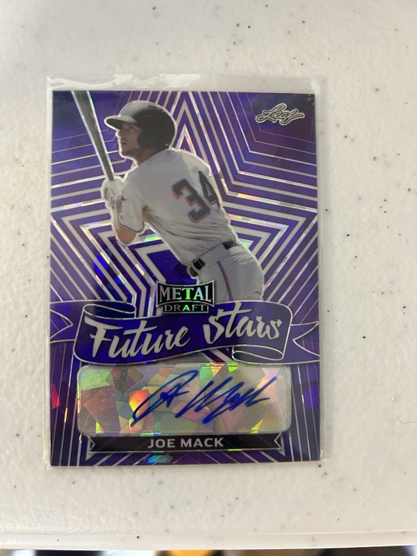 2021 Leaf Metal Draft JOE MACK Purple Crystals AUTO 1/10 XRC #BA-JM1 Marlins