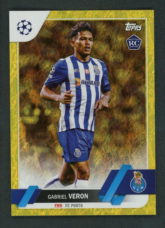2023 GABRIEL VERON 29/50 TOPPS UEFA CHAMPIONS LEAGUE JADE GOLD ROOKIE RC #76