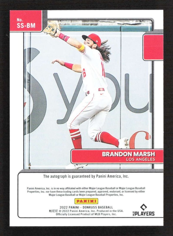 2022 Donruss Brandon Marsh -BM Signature Series Auto Los Angeles Angels TV2548 gallery