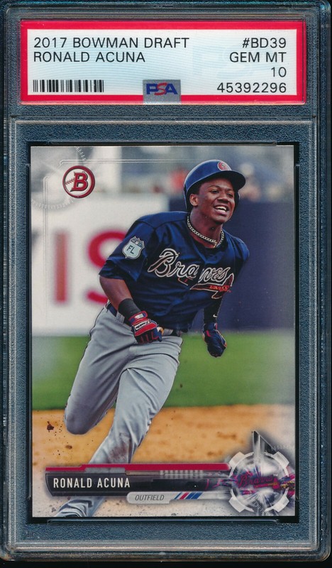 PSA 10 RONALD ACUNA JR. 2017 Bowman Draft Paper Braves Rookie Card RC GEM MINT