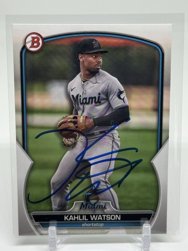 2023 Bowman #BP-147 Kahlil Watson Prospects Cleveland Guardians SIGNED