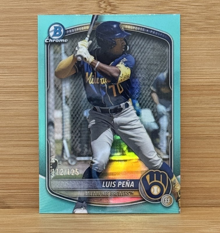 2025 Bowman Chrome – Prospects Luis Pena #BCP-239 Aqua Refractor /125