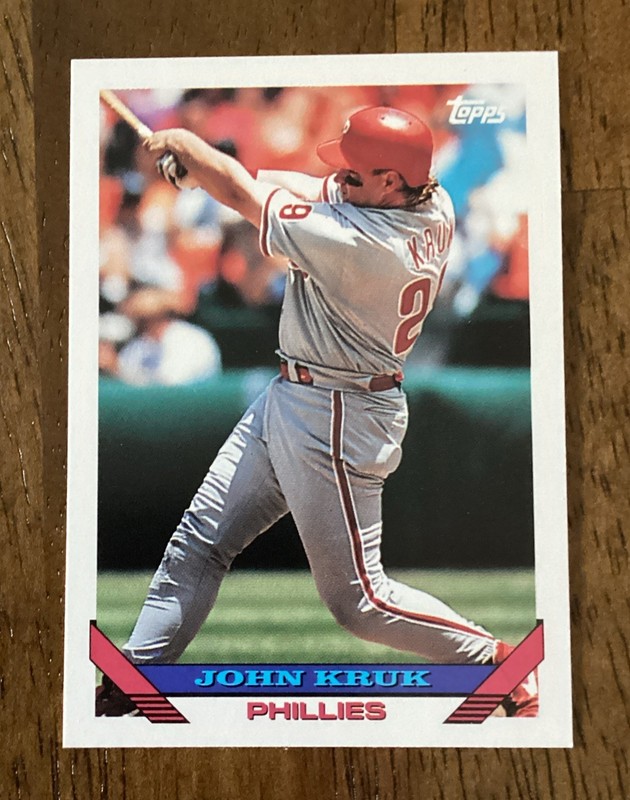 1993 Topps – John Kruk #340 – near mint condition – FREE SHIPPING