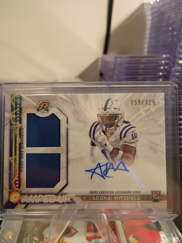 2024 Topps Resurgence Amped Up Adonai Mitchell #AU-AM 059 /125 RPA Patch Auto RC