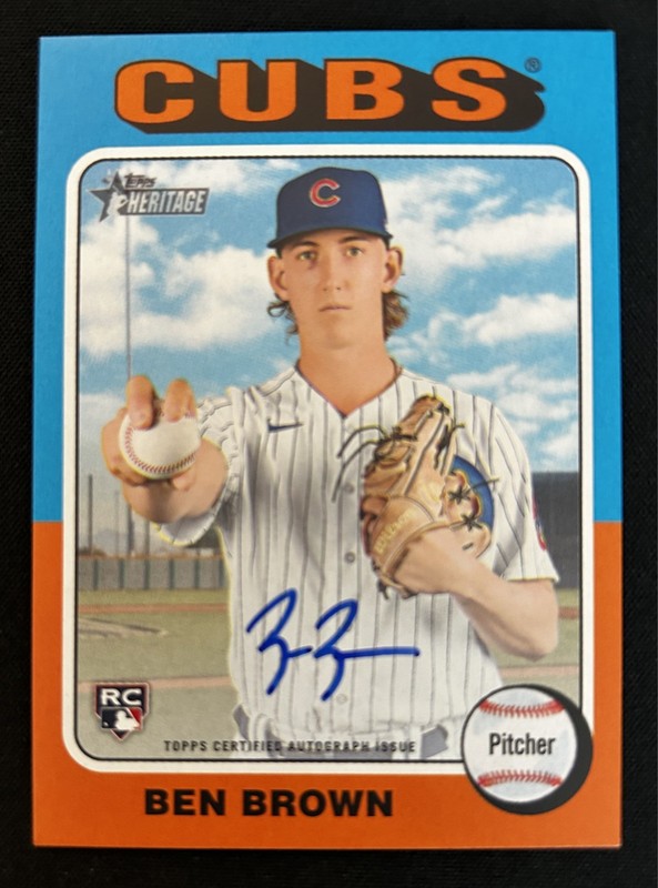 2024 Heritage High Number Ben Brown Real One Auto RC ROA-BB Chicago Cubs