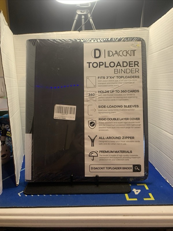 D Dacckit Toploader Binder 3″x4″ cards 9 pocket 360 Cards Model B Classic Black