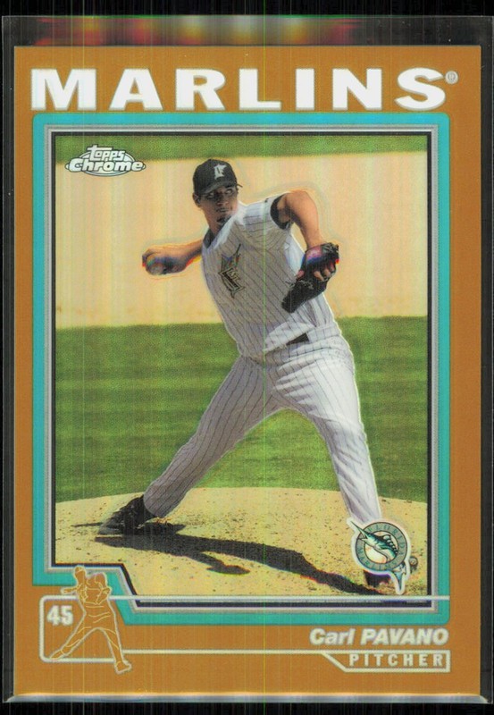2004 Topps Chrome Gold Refractor Carl Pavano Florida Marlins #48