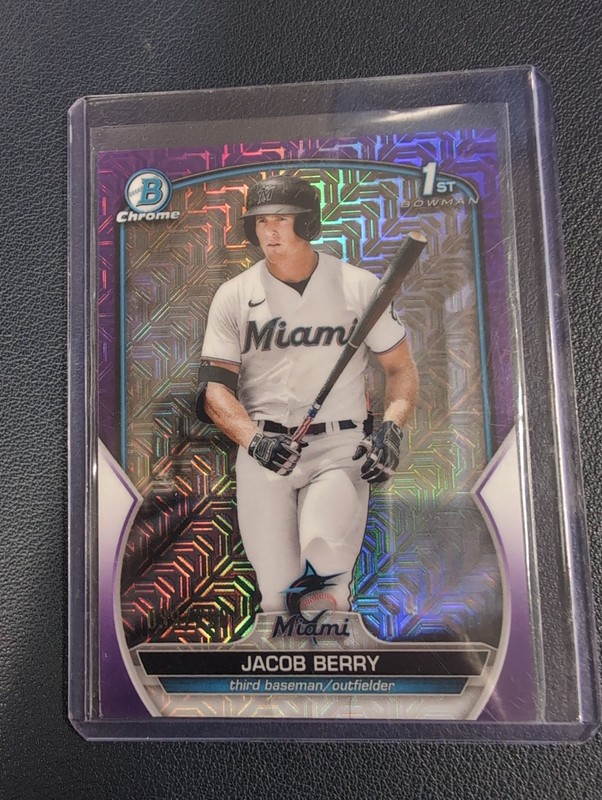 Jacob Berry Purple Mojo Refractor 39/250 2023 Bowman Mega Box