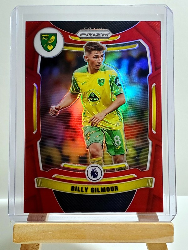 Billy Gilmour 2021-22 Panini Prizm EPL Red Prizm 119/199 #177 Norwich City