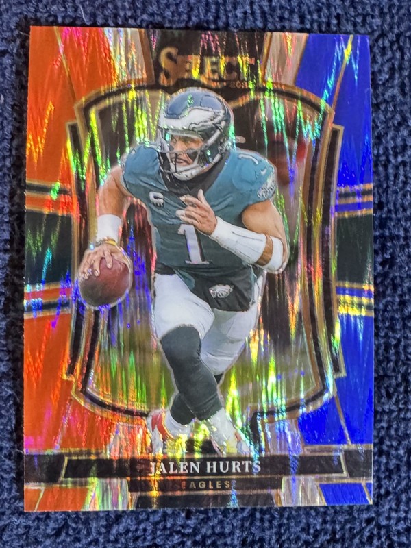 2025 Panini Select – Jalen Hurts – Premier Level Red & Blue Shock (Eagles) Mint