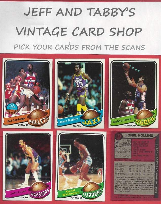 1979-80 TOPPS BASKETBALL / SEE DROP DOWN MENU FOR CARD YOU WILL RECEIVE.