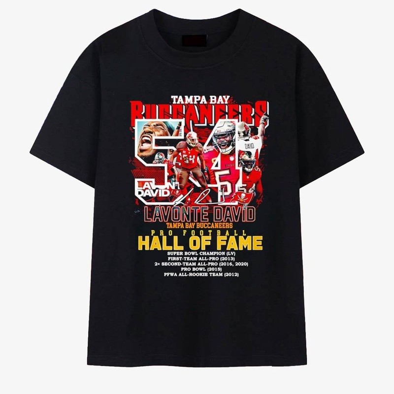 Lavonte David T-Shirt Tampa Bay Buccaneers Hall of Fame Bootleg Rap Tee S-5XL