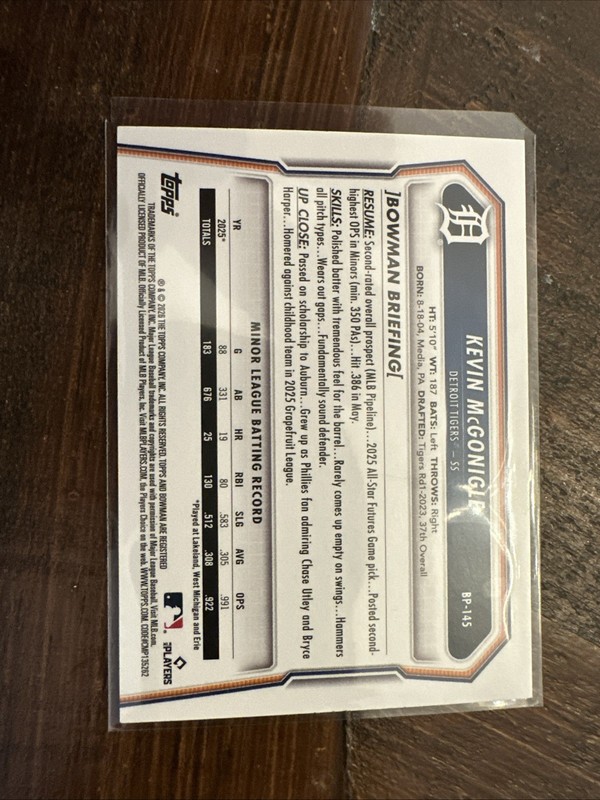 2026 Bowman #BP-145 Kevin McGonigle Neon Green /399 gallery