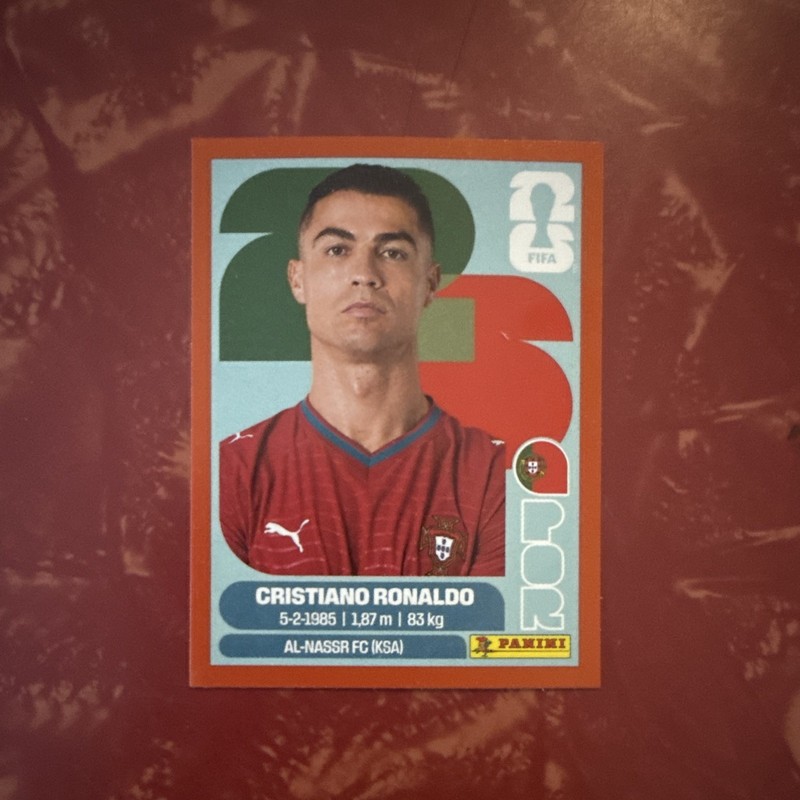 Panini FIFA World Cup 2026 Cristiano Ronaldo Portugal Red Sticker, Licensed