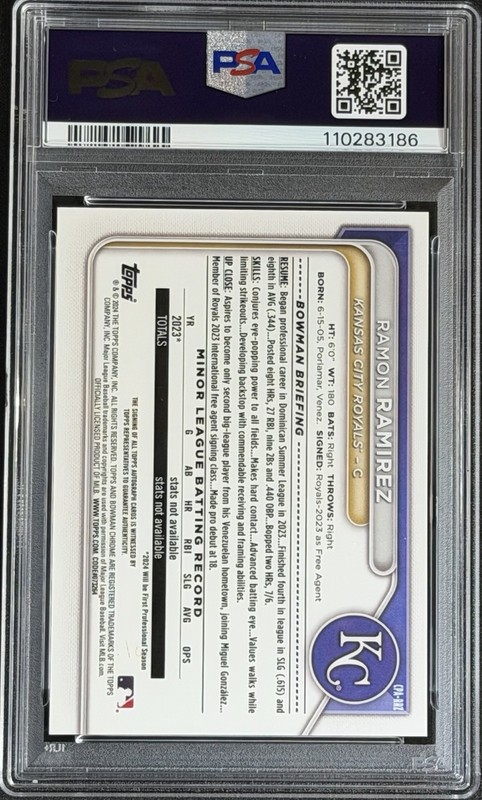 2024 Bowman Chrome Gold Shimmer Refractor Ramon Ramirez Auto/50 PSA 10 gallery