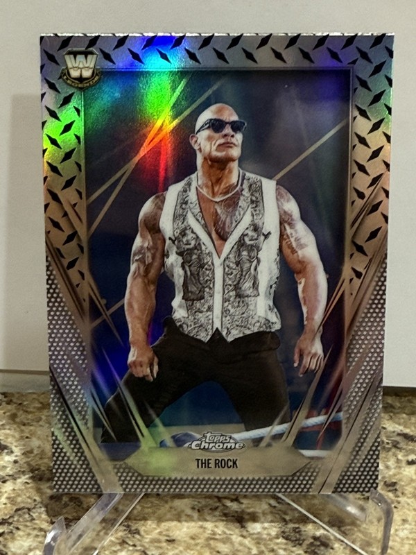 The Rock Diamond Plate Refractor 2026 Topps Chrome WWE #1