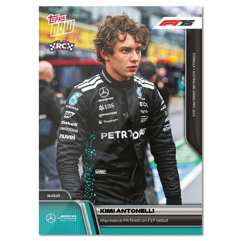 Kimi Antonelli RC Rookie F1 Debut 2025 Formula 1 Topps NOW Card 14