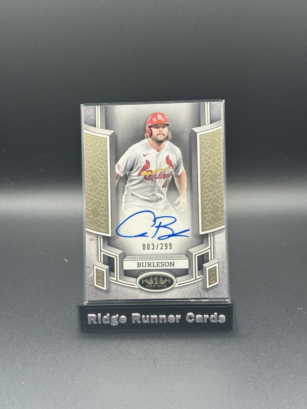 2024 Topps Tier One ALEX BURLESON #/299 Break Out Autograph #BOA-AB CARDINALS