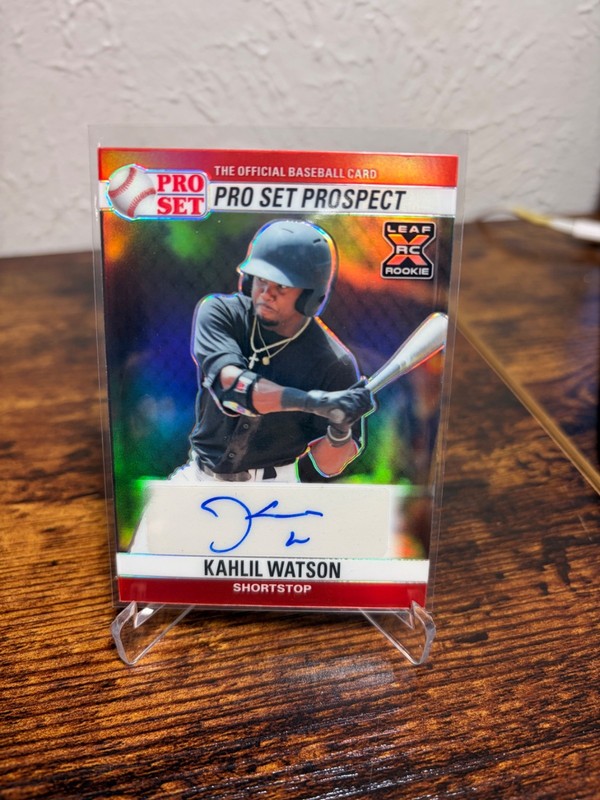 Kahlil Watson – XRC 2021 Leaf Pro Set Metal 1990 – Red Refractor Autograph