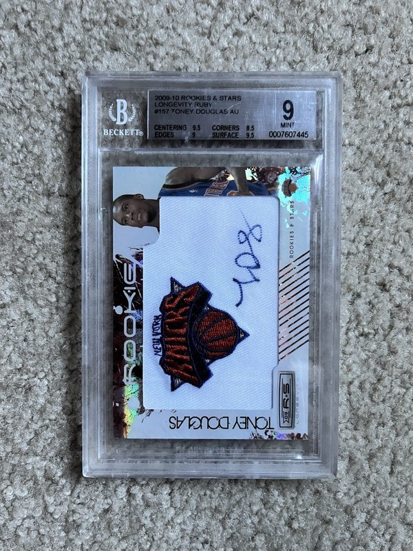 2009-10 Panini Rookies & Stars Toney Douglas RPA /49 BGS 9 Auto 10 Knicks Patch
