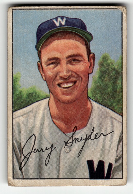 1952 Bowman Jerry Snyder #246 Senators ROOKIE LOW MID GRADE HIGH NUMBER