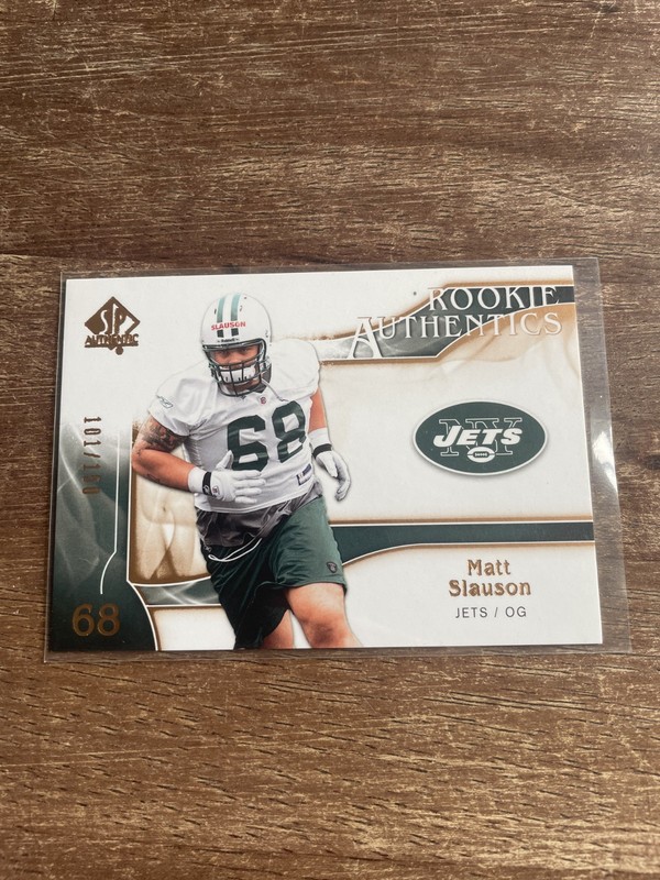 2009 SP Authentic – Rookie Matt Slauson Copper #275 /150 (RC) New York Jets