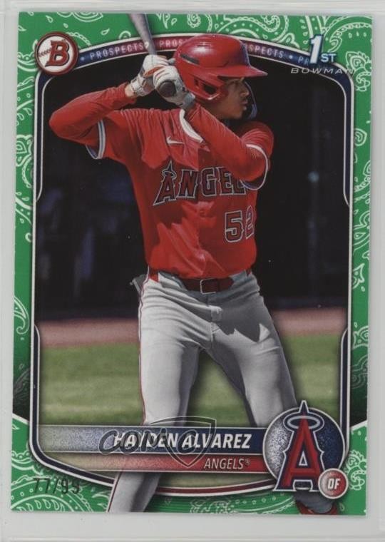 2025 Bowman Prospects Green Pattern 77/99 Hayden Alvarez #BP-12 1k9t