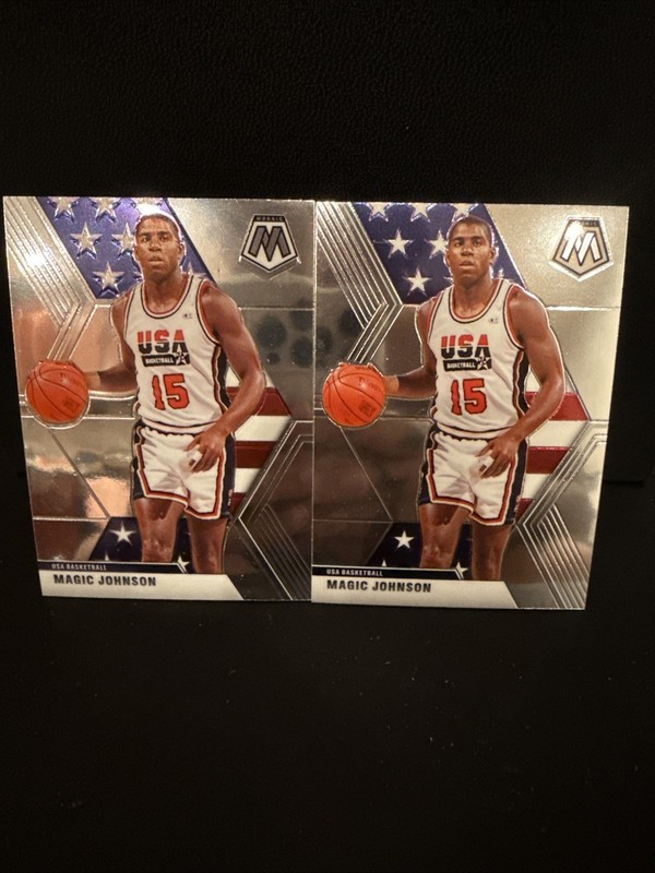 (2) 2019-20 Mosaic #255 Magic Johnson Base