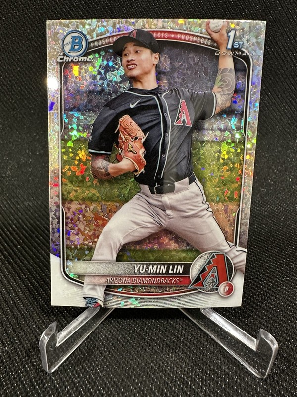 2025 1st Bowman Chrome Mini Diamonds Refractor Yu-Min Lin Diamonbacks #BCP-27
