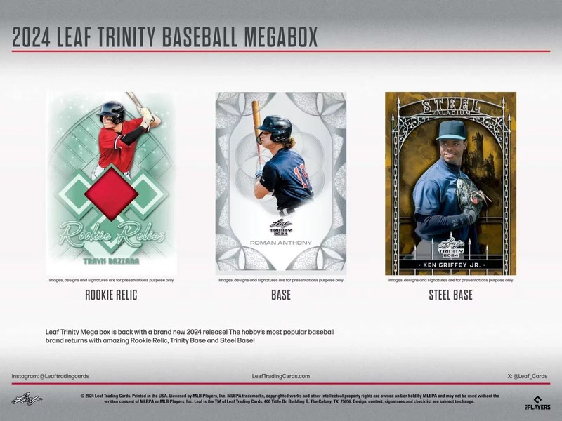 2023 Leaf Trinity Baseball MEGA Box 1 Memorabilia 2 Steel Cards Factory Sealed gallery