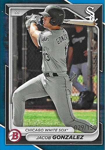 2024 Bowman BP-41 Jacob Gonzalez Prospects Blue /150 Chicago White Sox￼