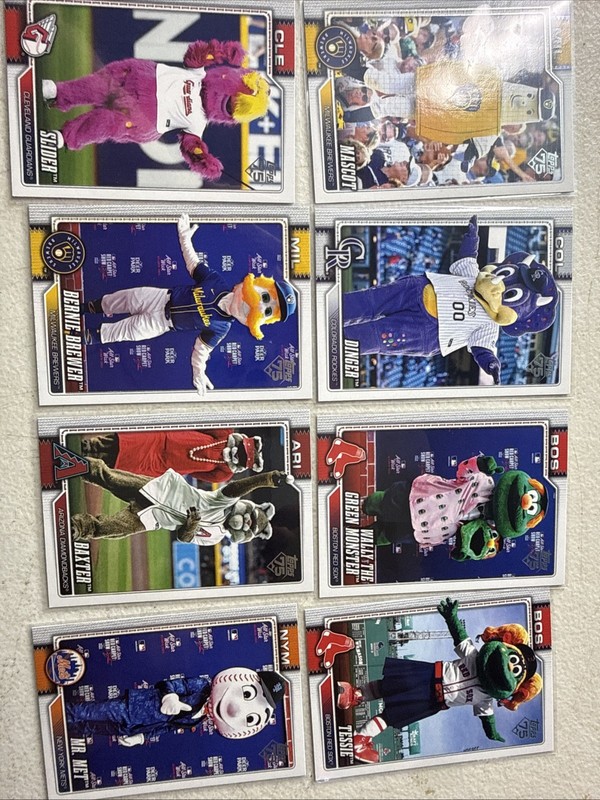Topps 2021 MLB Mascot Trading Card Lot 8 Cards Various Teams Mascots