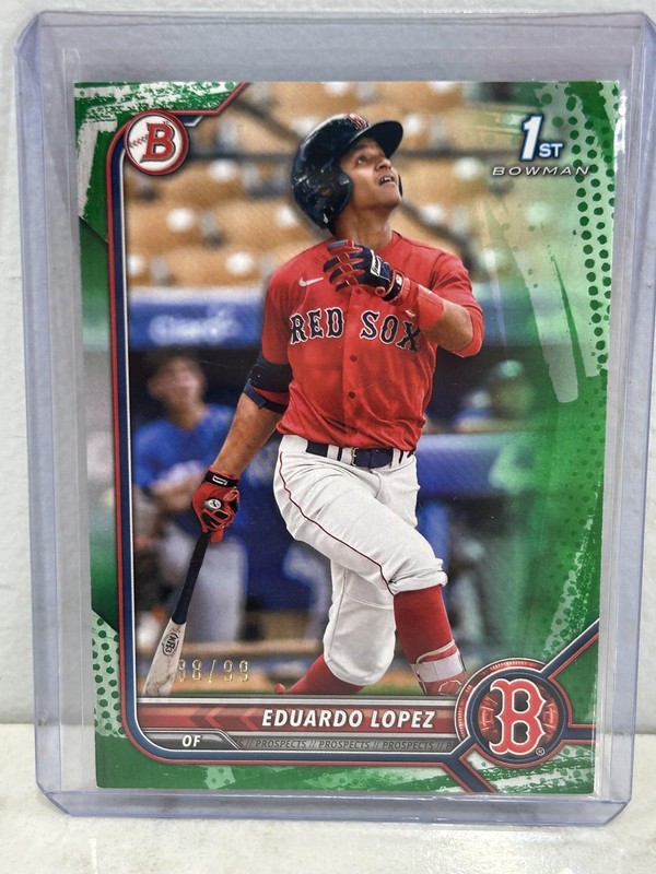 2022 Bowman 1st #BP-134 Eduardo Lopez Prospects Green Pattern #/99