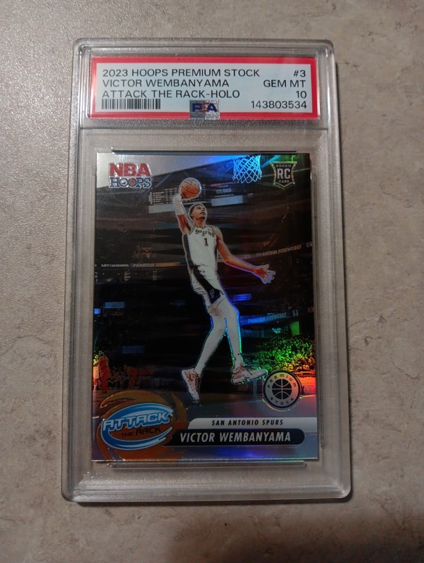 Chase The $750 2023 Premium Stock Attack Rack Silver Victor Wembanyama RC PSA 10